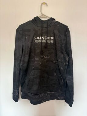 Under Armour Black and Light Gray Fleece Pullover Hoodie